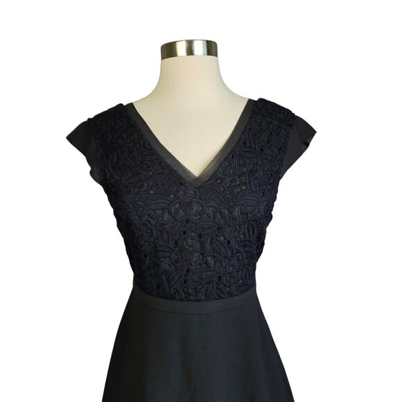 SUNCOO Paris Womens Robe Celine Dress Size US Small Black Embroidered Lace NEW - Picture 3 of 11